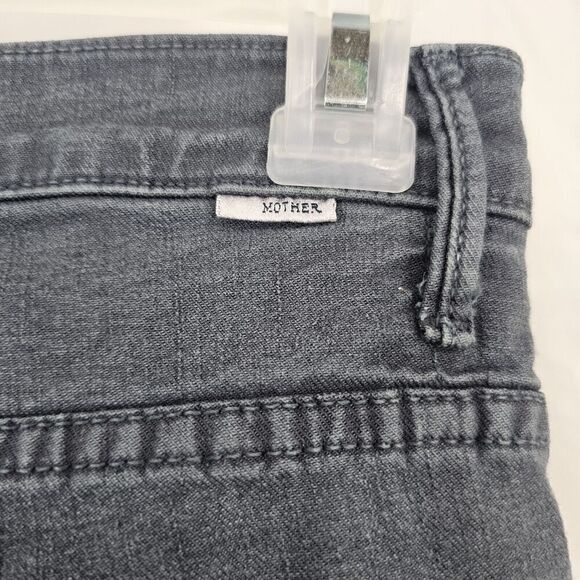 MOTHER The Insider Crop Step Fray Cropped Bootcut Jeans Train Stops Size 26 - Picture 9 of 14